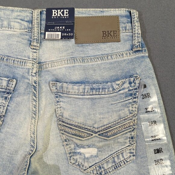 BKE Jeans Men's 28x32 Blue Jake Straight Leg Distressed Denim NWT